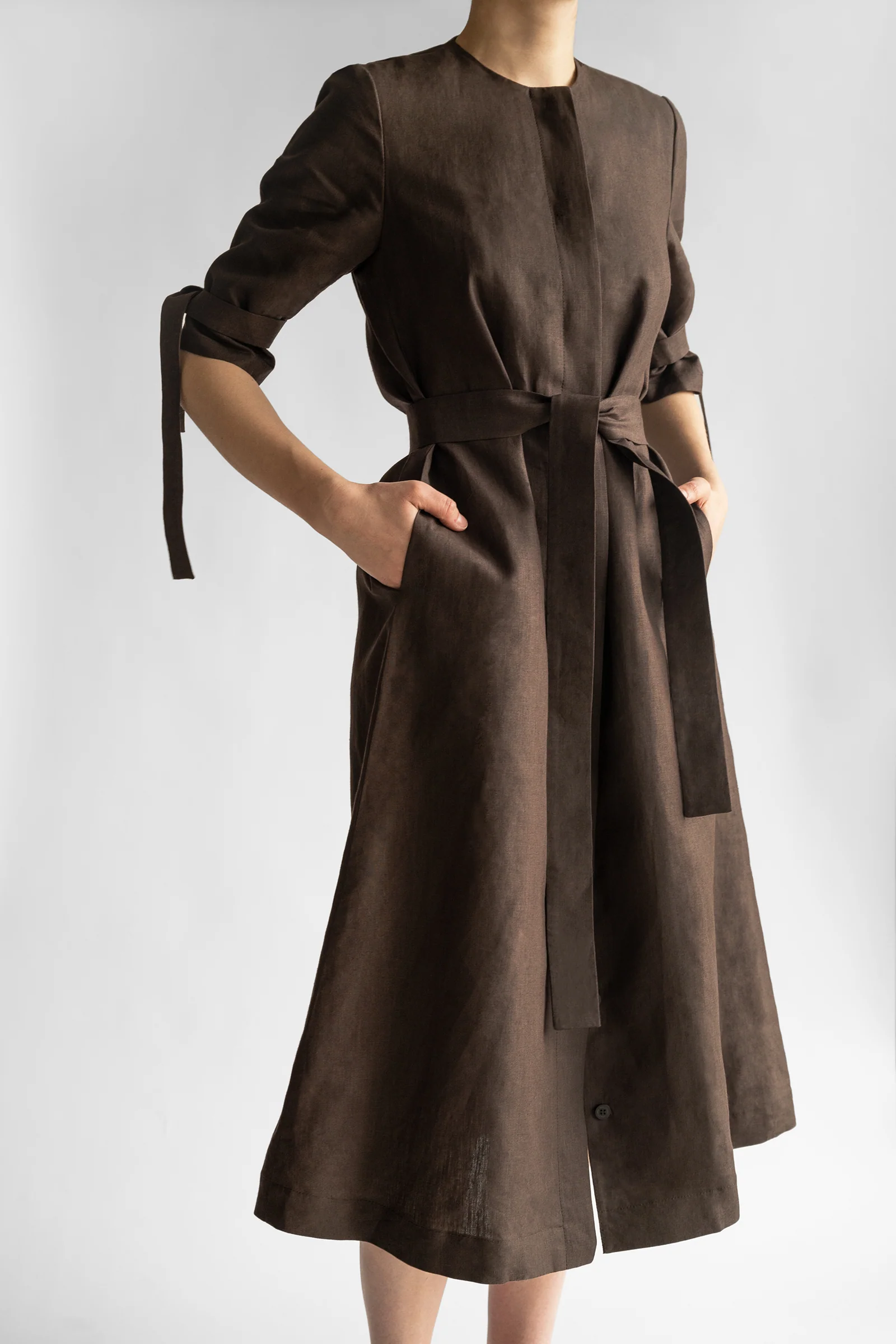 PBG studio | Belted Linen Midi dress - Image 38