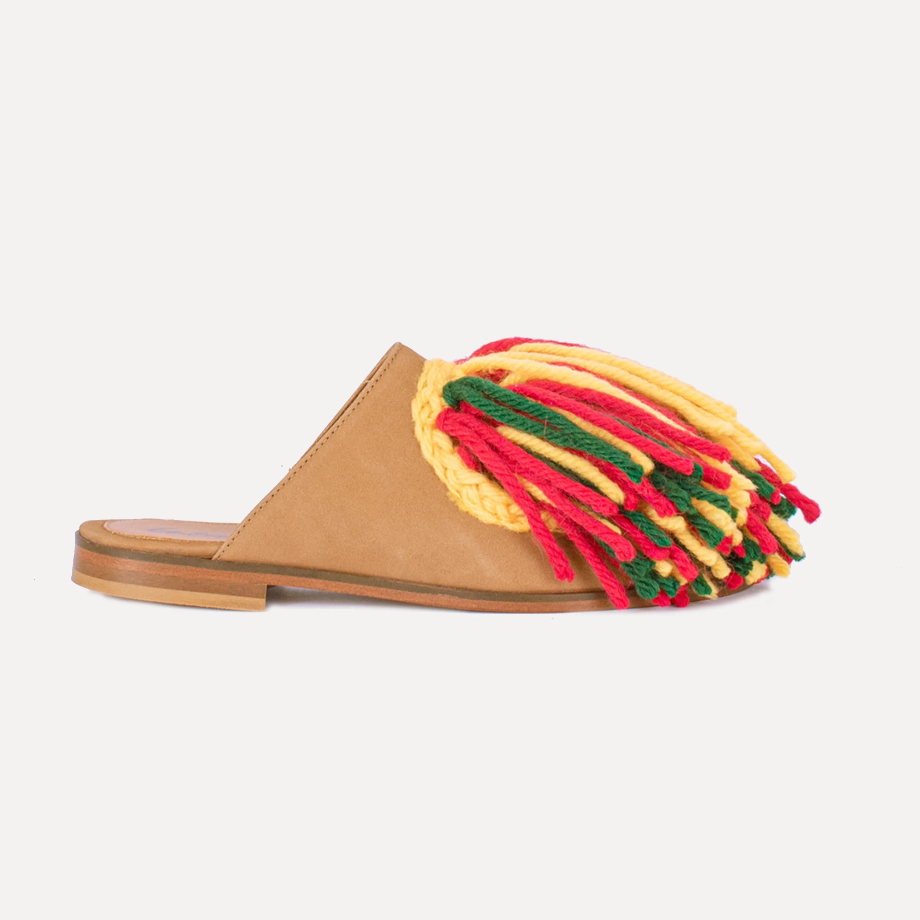 Entrudo | Burgas Slippers with wool fringes yellow - Image 3