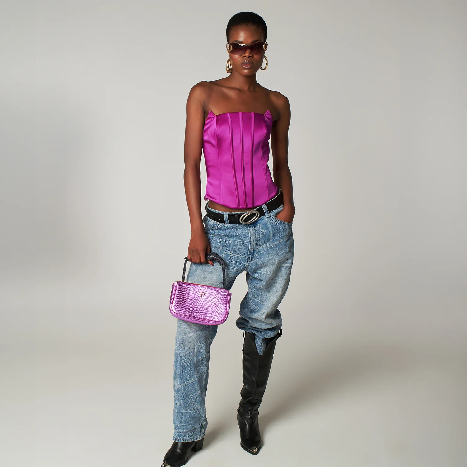 Petra Petrova | Fuchsia Structured Seam Detail Corset Kylie - Image 4