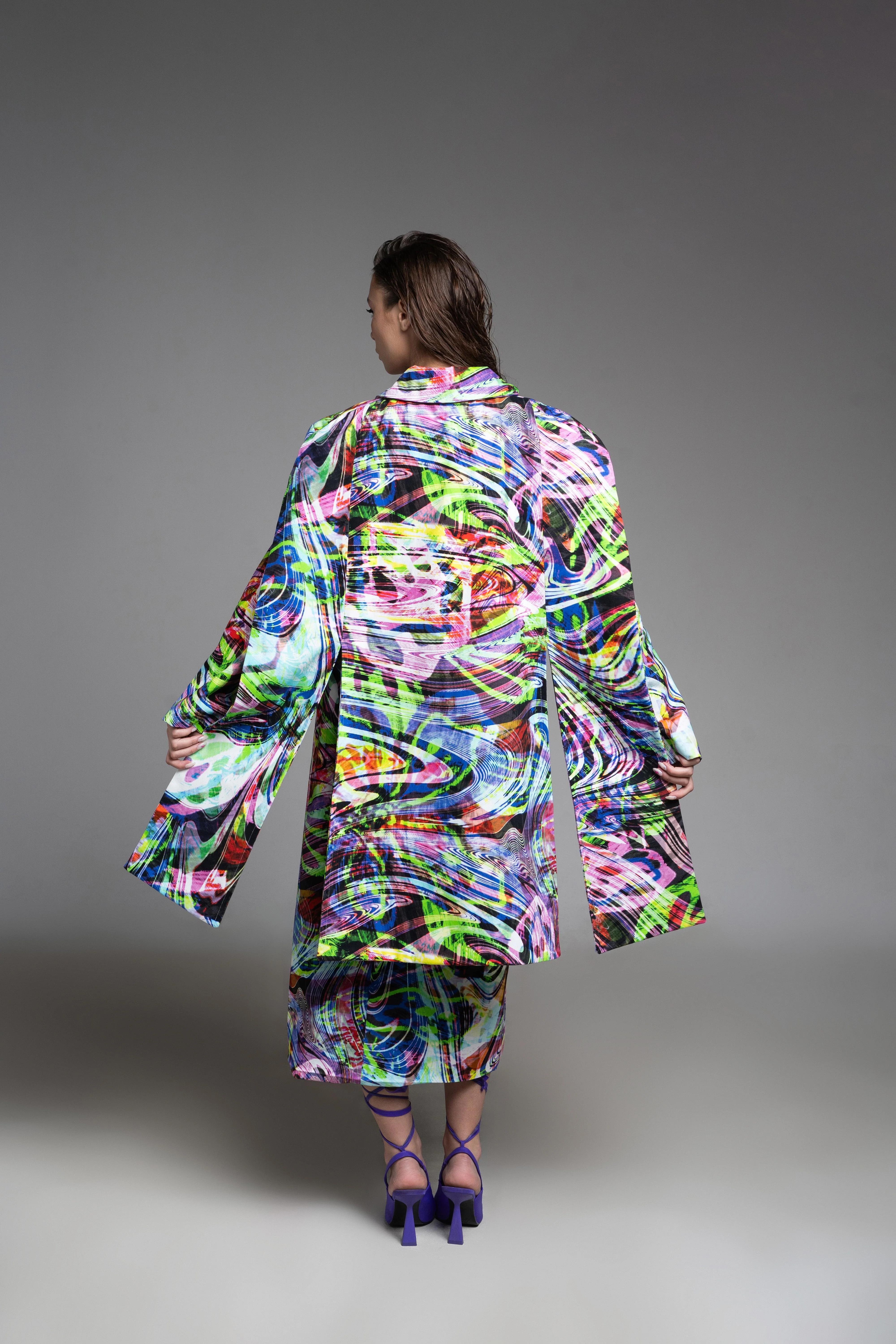 Psychedelic Overdose | Lotus Long Coat - Image 3