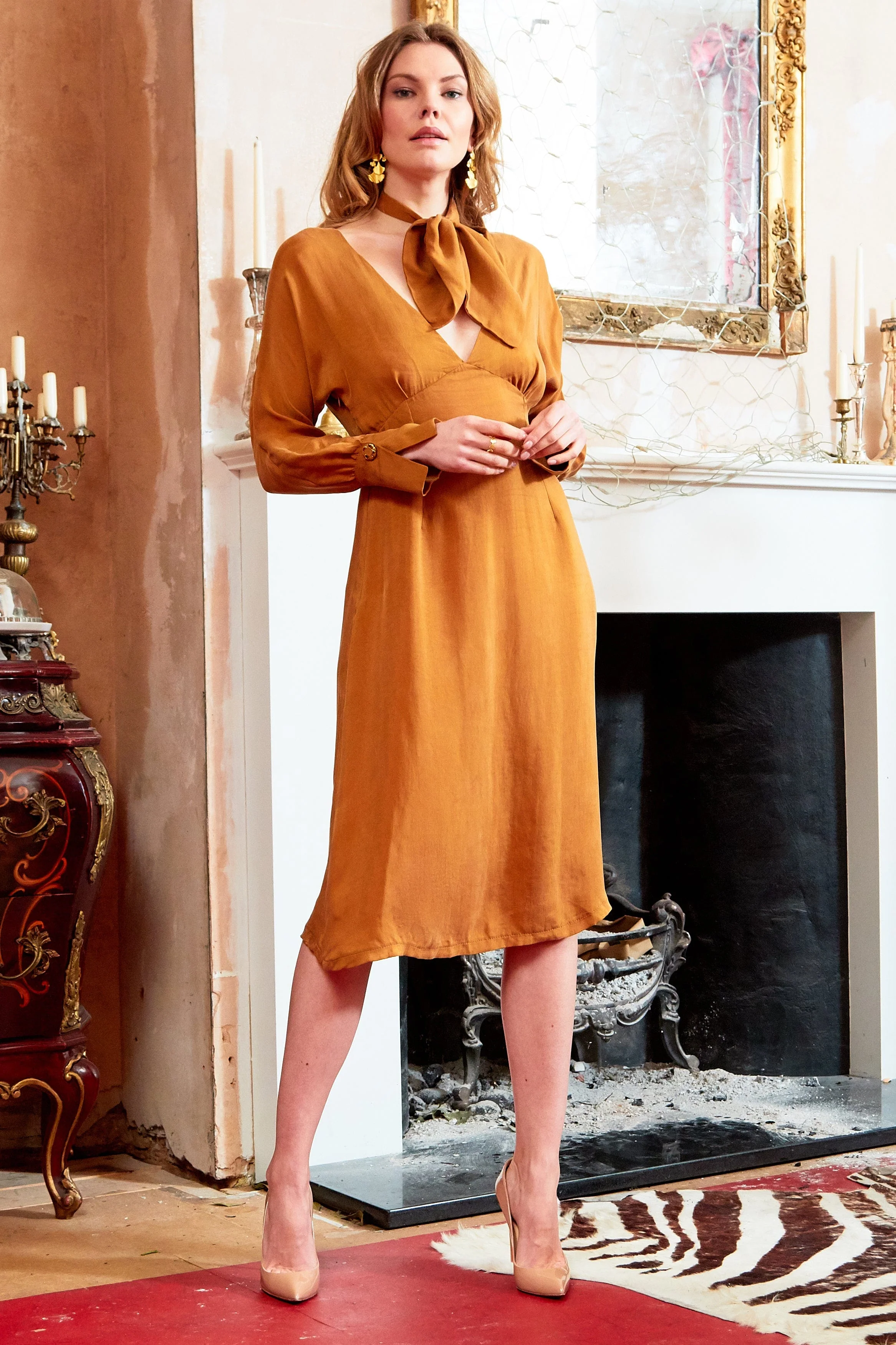 Sarvin | Shay Mustard Yellow Dress - Image 3