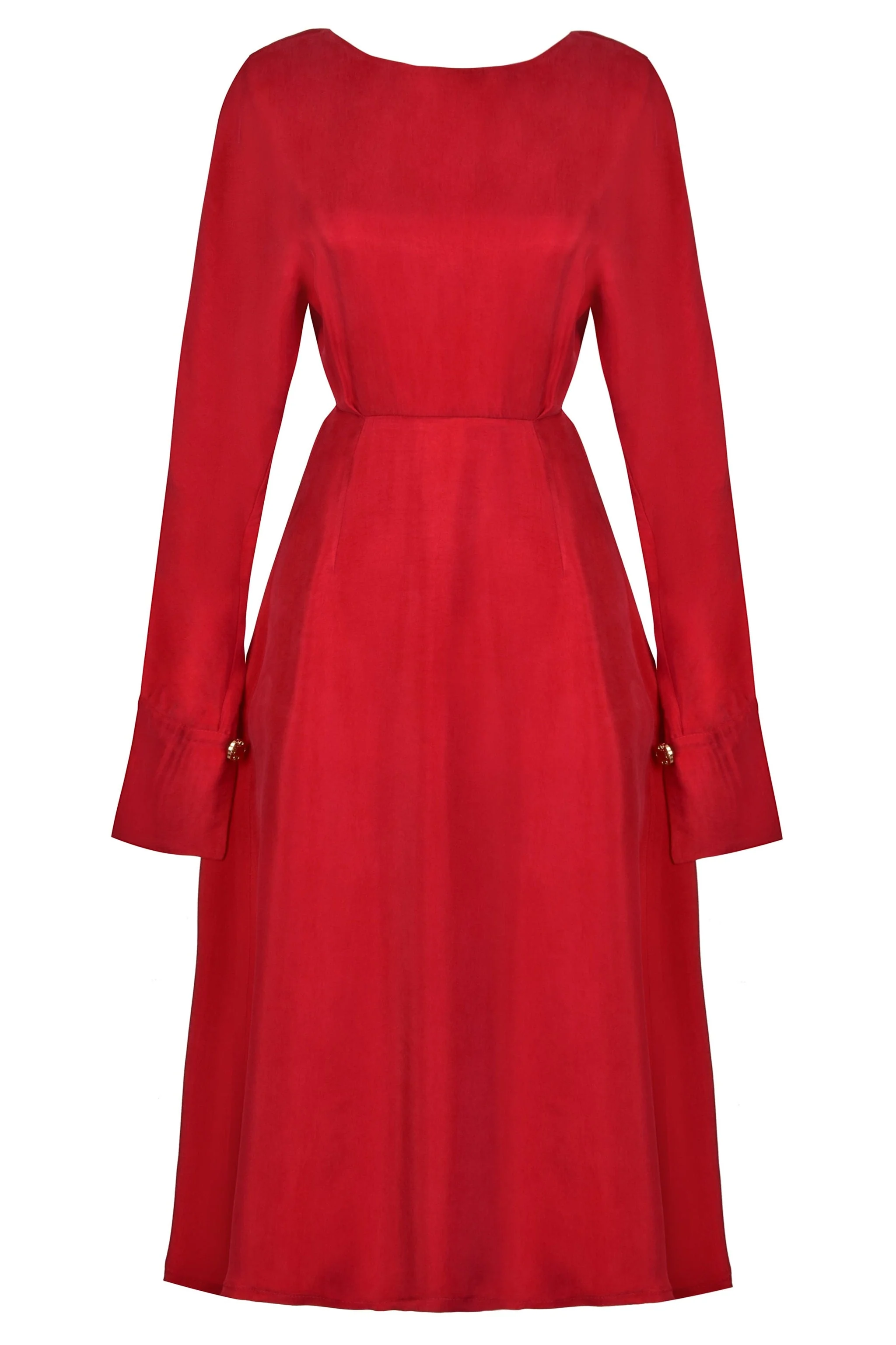 Sarvin | Shay Red Long Sleeve Backless Dress - Image 7