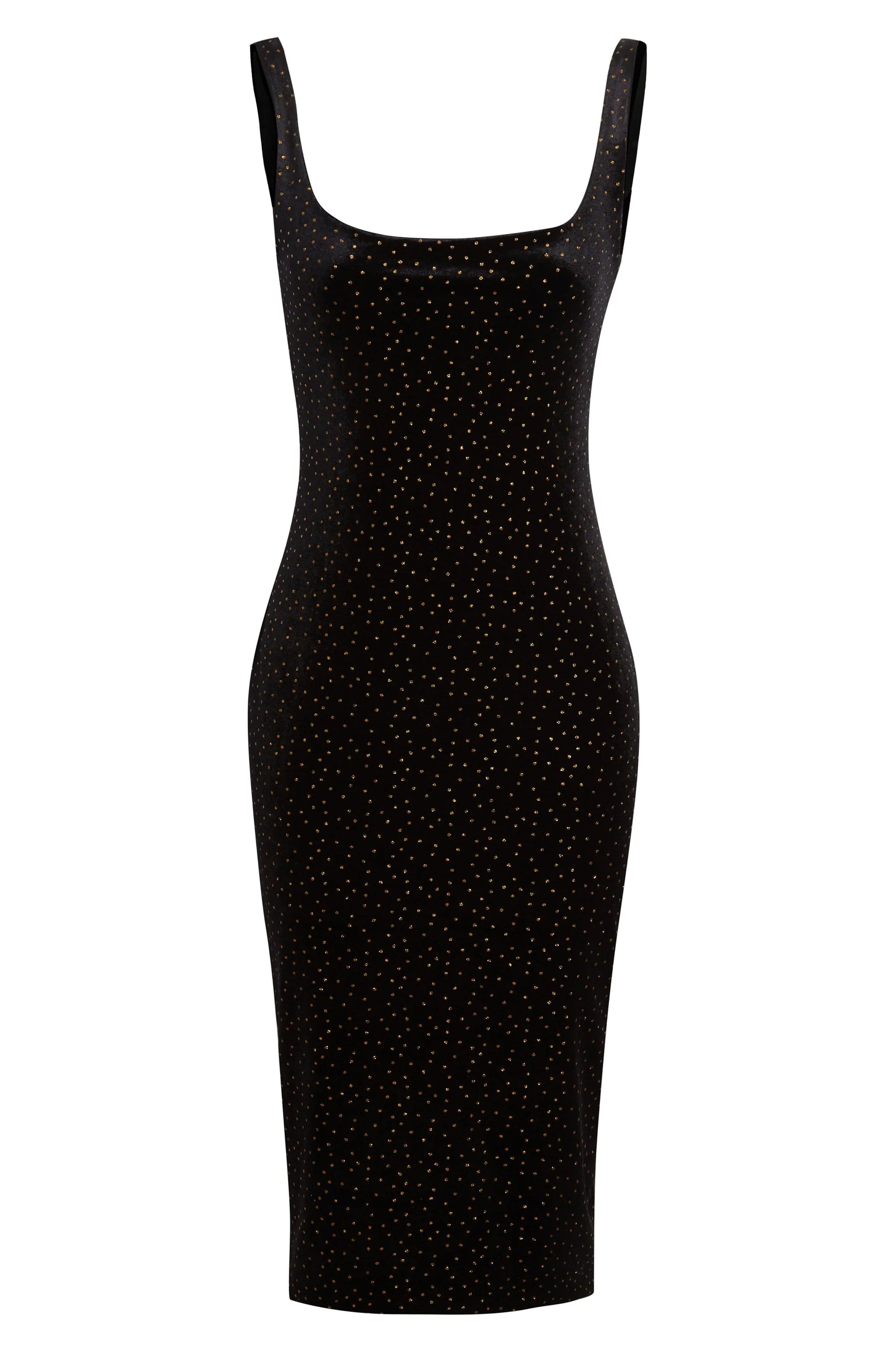 Sarvin | Sima Black Gold Polka Dot Dress - Image 8