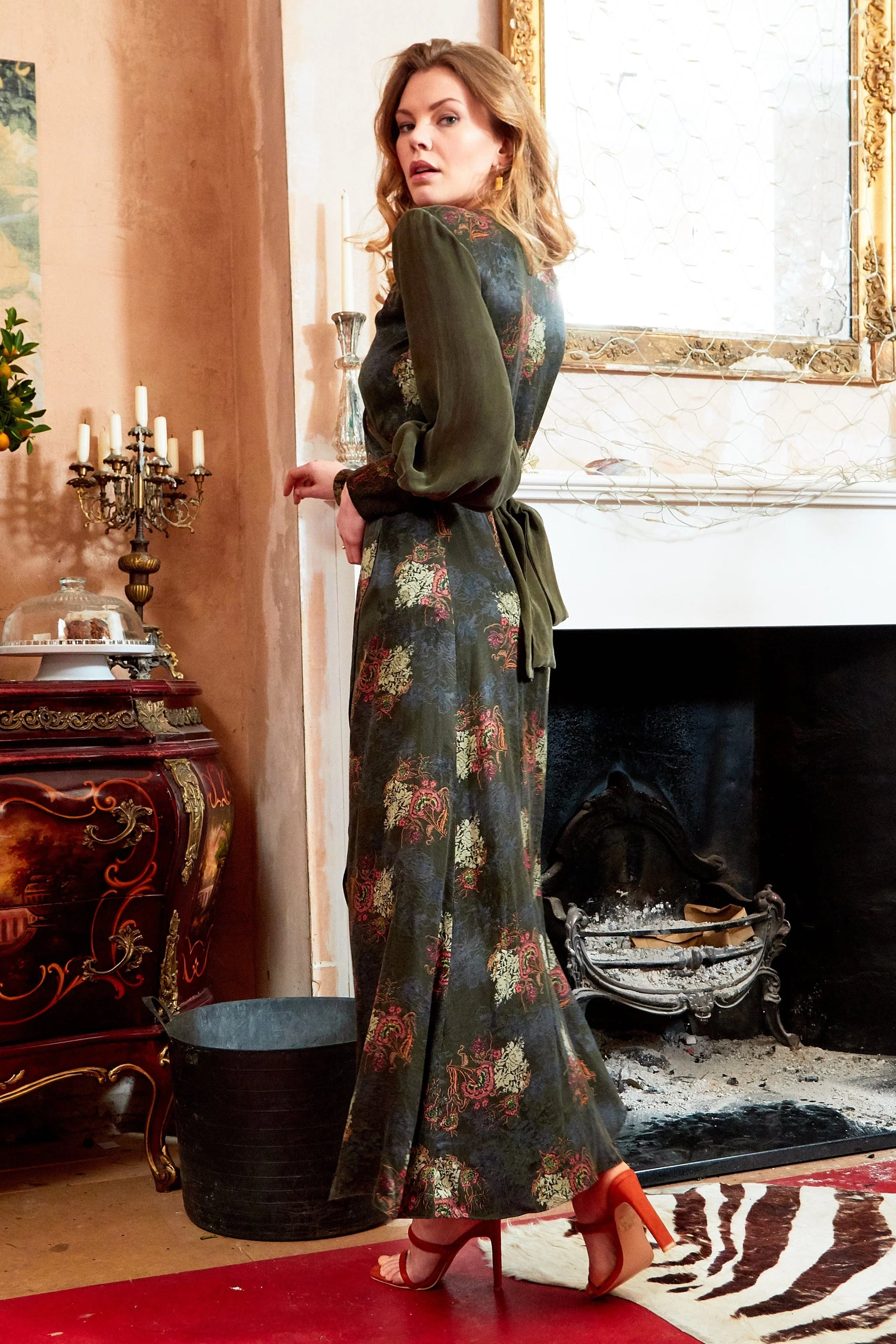 Sarvin | Verdant Long Sleeve Wrap Dress - Image 3