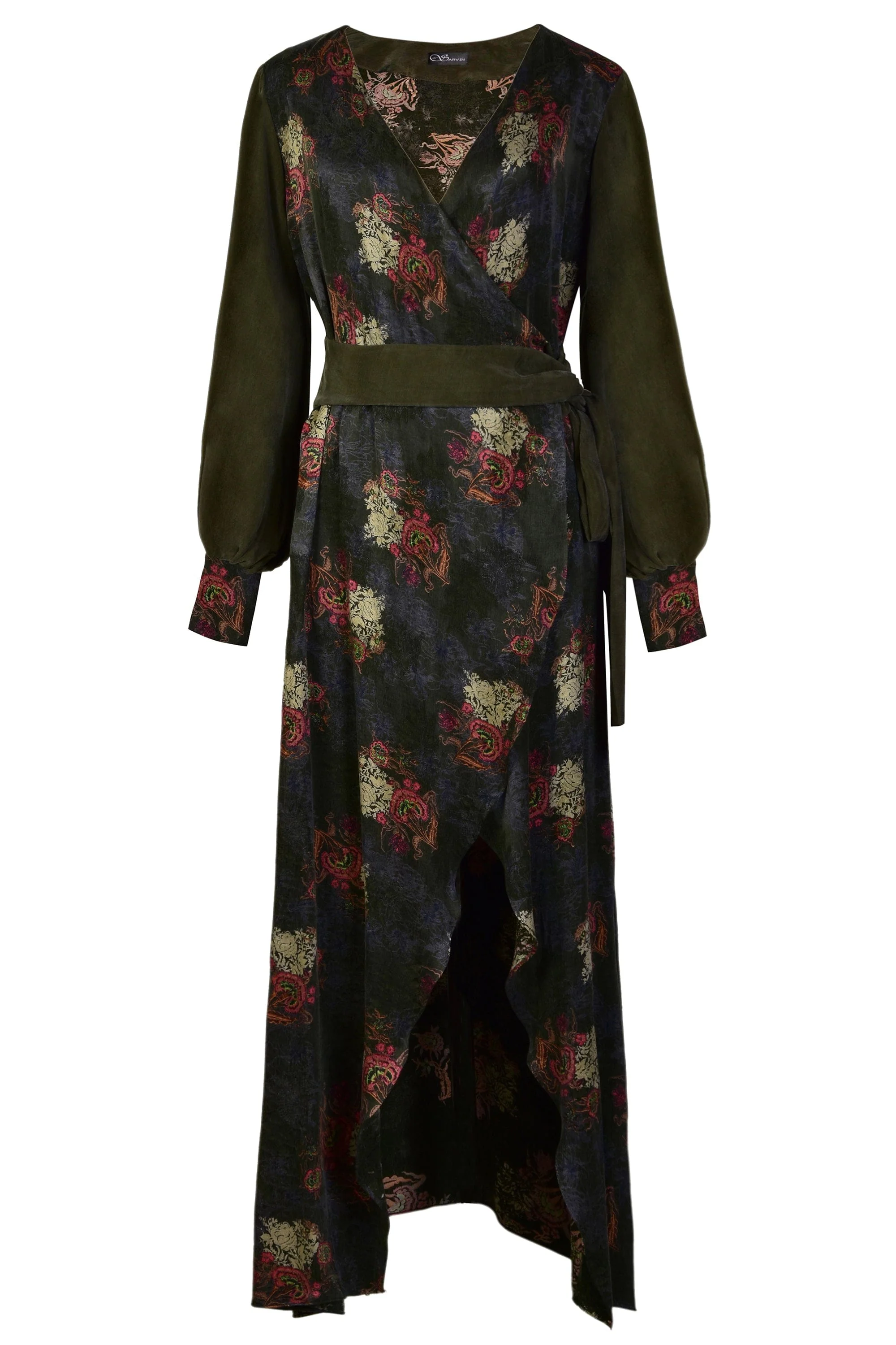 Sarvin | Verdant Long Sleeve Wrap Dress - Image 5