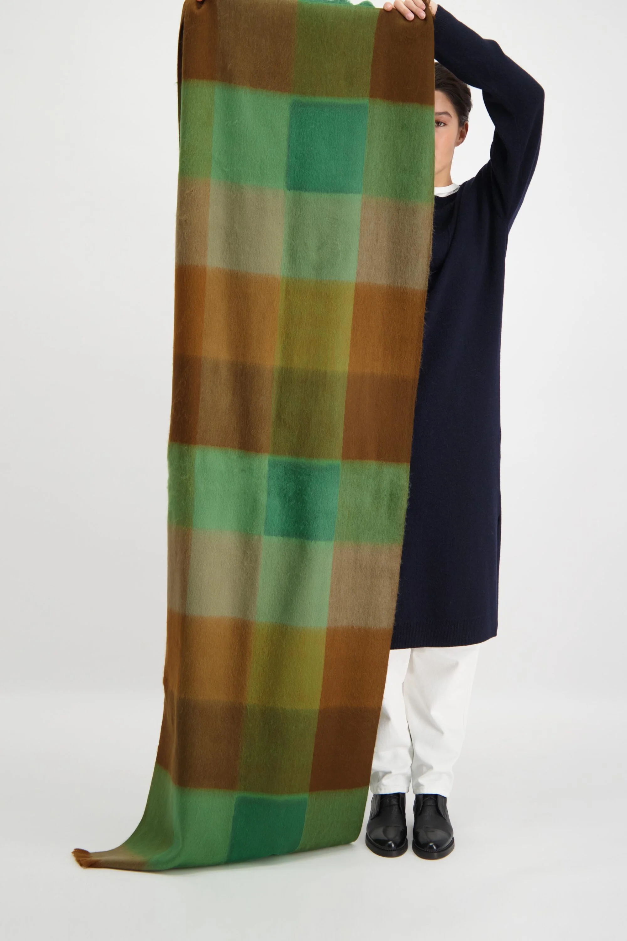 Alpaca Loca | Scarf Blocked Green, Brown and Naturals - Image 3