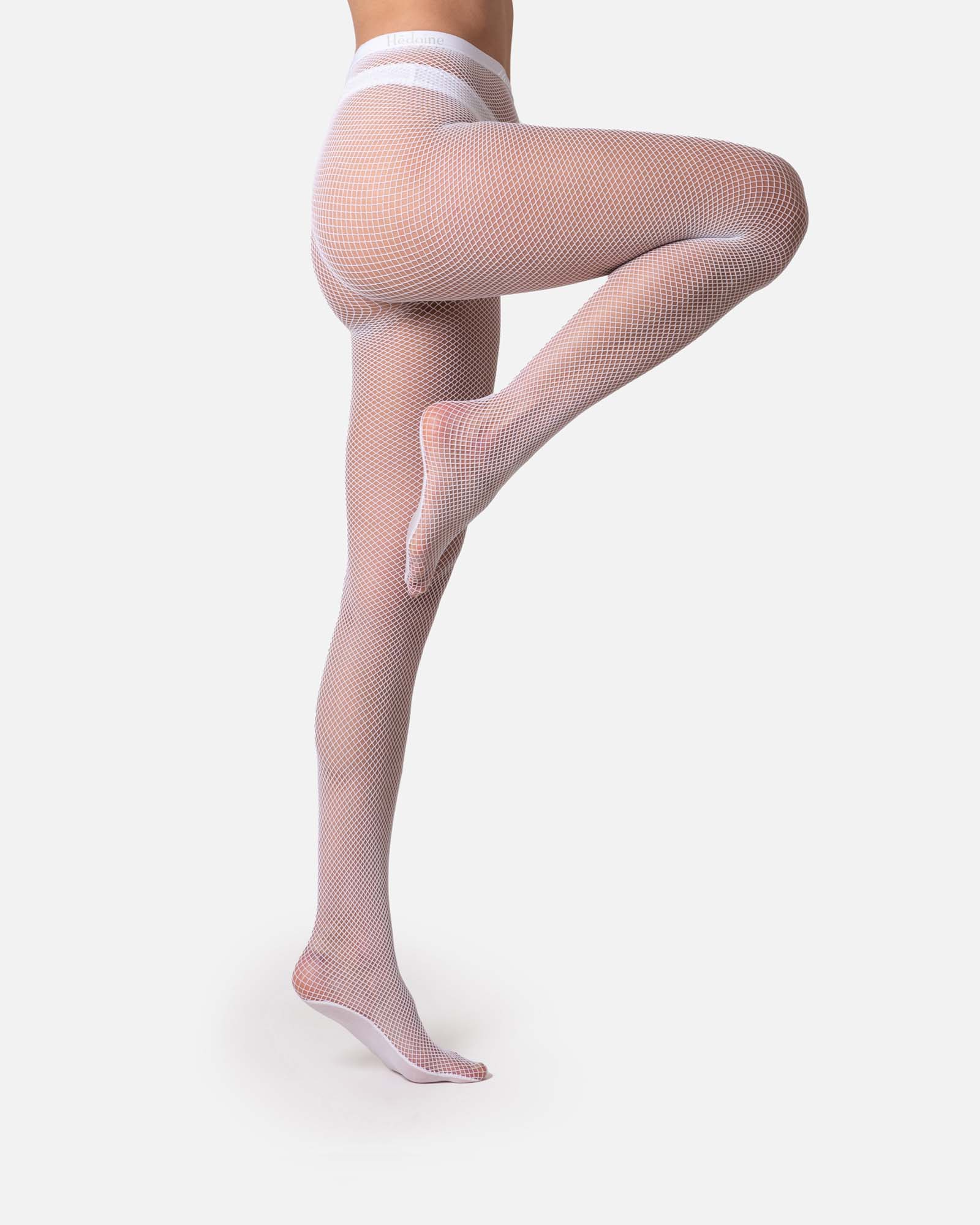 Hēdoïne | Fishnet Tights White The Drama - Image 6